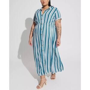 Torrid Women's Striped Short Sleeve Maxi Dress Size 2/ 2XL Summer Casual Comfort